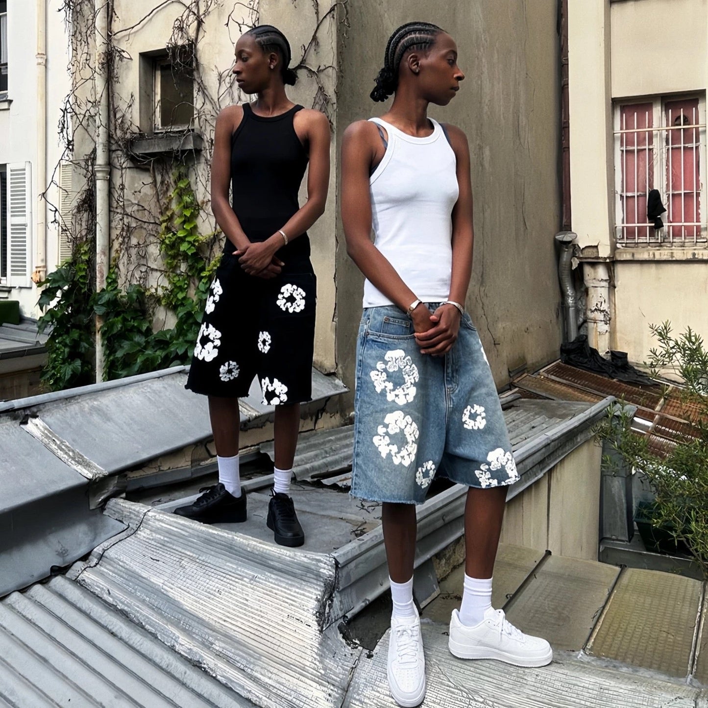 “Flower Shorts” Blue