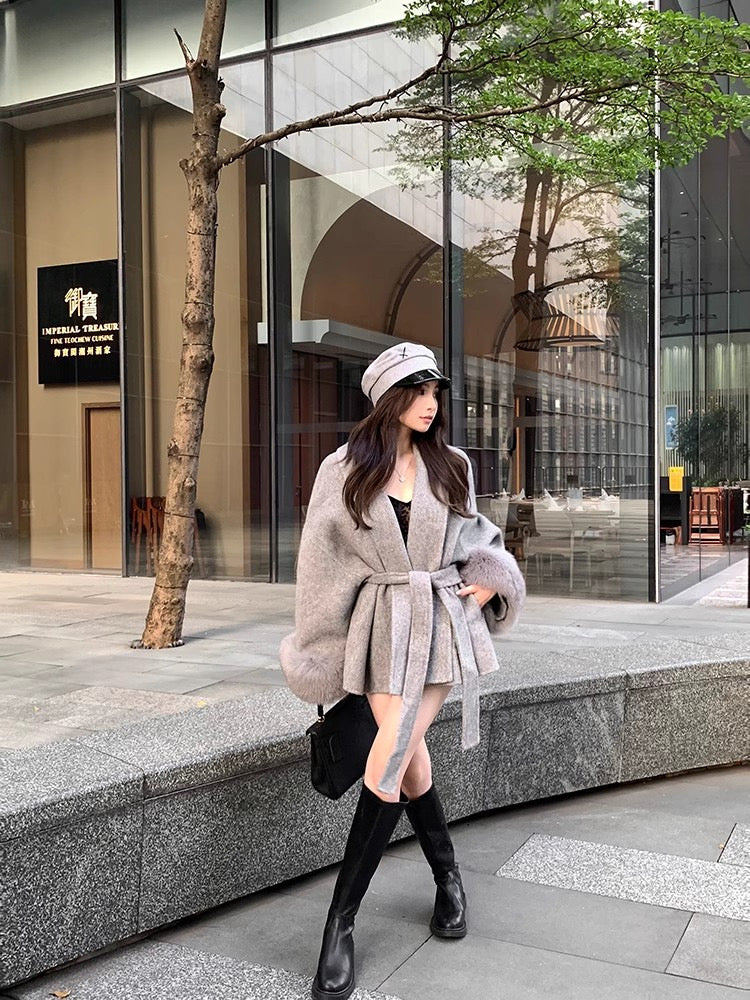 Virale Jacke mit Fellärmel