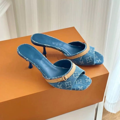 Monogram Kitten Heels