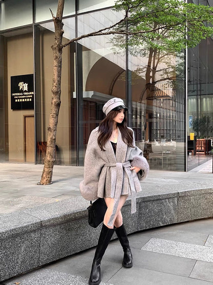 Virale Jacke mit Fellärmel